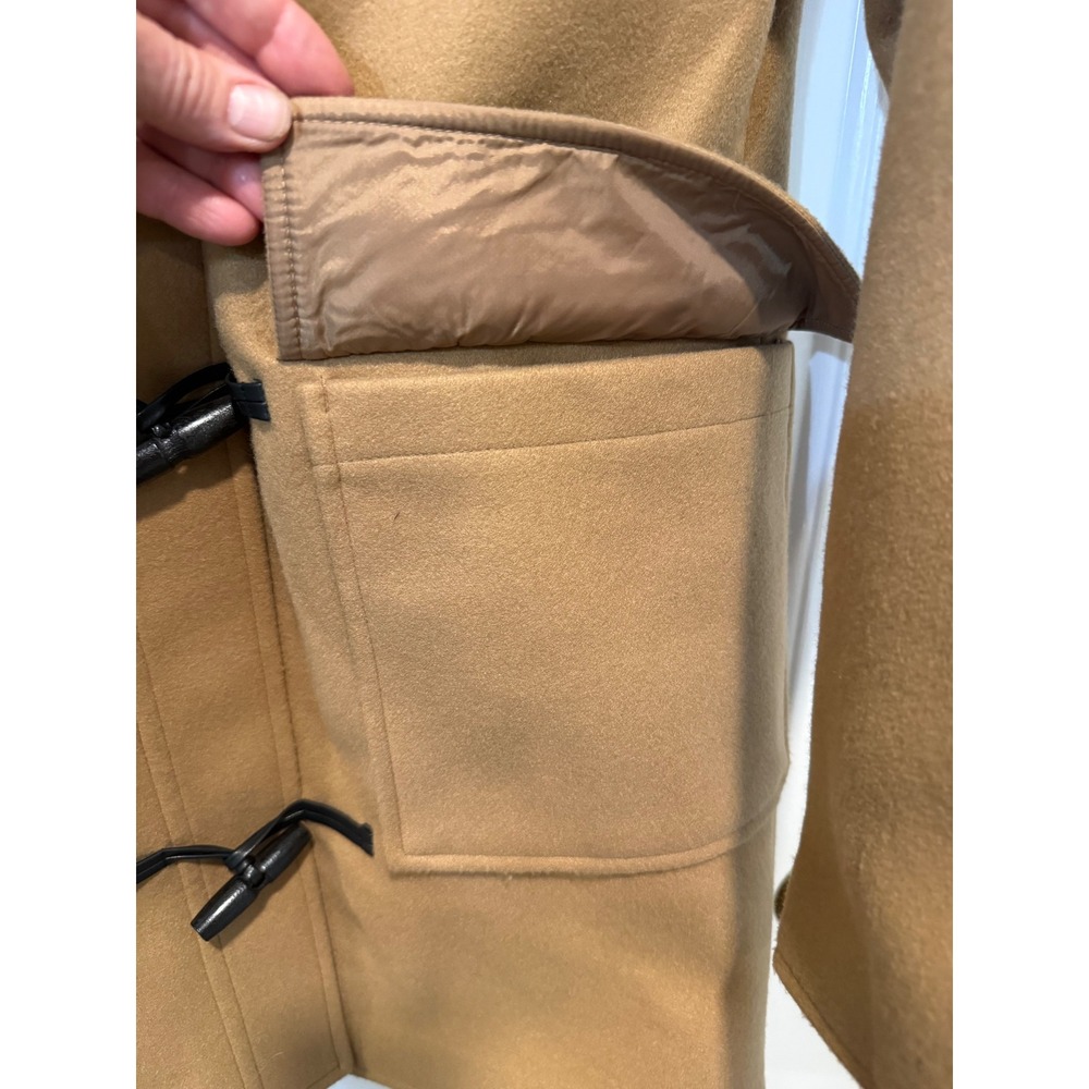 Classic Duffle‎ coat Camel Color Toggle Hooded Warm Winter Outerwear XS M - Picture 8 of 16
